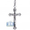 Vintage 925 Sterling Silver Jesus Christ Cross Mens Pendant
