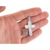 Italian 925 Sterling Silver Wide Cross Mens Religious Pendant