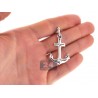 Mens Large Puff Matiner Anchor Pendant 925 Sterling Silver