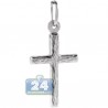 Italian Sterling Silver Diamond Cut Cross Religious Pendant