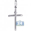 925 Sterling Silver Smooth Classic Cross Mens Pendant