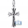 Mens Crucifix Cross Religious Pendant 925 Sterling Silver 1.5"