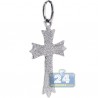 Mens Crucifix Cross Religious Pendant 925 Sterling Silver 1.5"