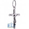 Italian Sterling Silver Jesus Christ Cross Small Pendant