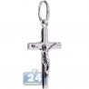 Mens Women Jesus Christ Cross Small Pendant Sterling Silver