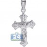 Mens Crucifix Gothic Cross Pendant Solid 925 Sterling Silver