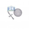 925 Sterling Silver Jesus Christ Diamond Cut Cross Pendant