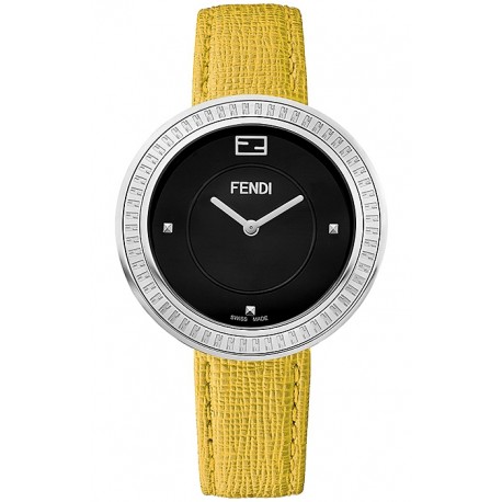 Fendi My Way Steel Yellow Leather 36 mm Watch F350031051