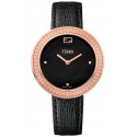 Fendi My Way Rose Gold Black Leather 36 mm Watch F350531011