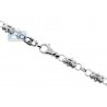 Mens Diamond Link Chain Necklace 14K White Gold 4.84ct 6.5mm 30"
