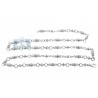 Mens Diamond Custom Bead Link Chain 14K White Gold 8.78ct 30"