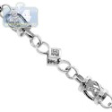14K White Gold 5.02 ct Diamond Link Mens Chain 6.5 mm 30 inches