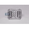 Mens Diamond Signet Pinky Ring 14K White Gold 2.74 Carat