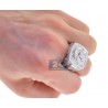 Mens Diamond Pave Power Pinky Ring 14K White Gold 4.21 ct