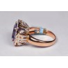 18K Rose Gold 5.84 ct Cushion Amethyst Diamond Womens Ring
