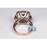 18K Rose Gold 5.84 ct Cushion Amethyst Diamond Womens Ring