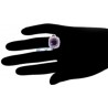 18K Rose Gold 5.84 ct Cushion Amethyst Diamond Womens Ring