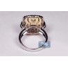 18K Two Tone Gold 5.68 ct Yellow Quartz Diamond Womens Ring