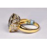 18K Yellow Gold 6.06 ct Green Amethyst Diamond Womens Ring