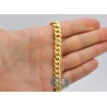 Solid 24K Yellow Gold Miami Cuban Link Mens Chain 8 mm