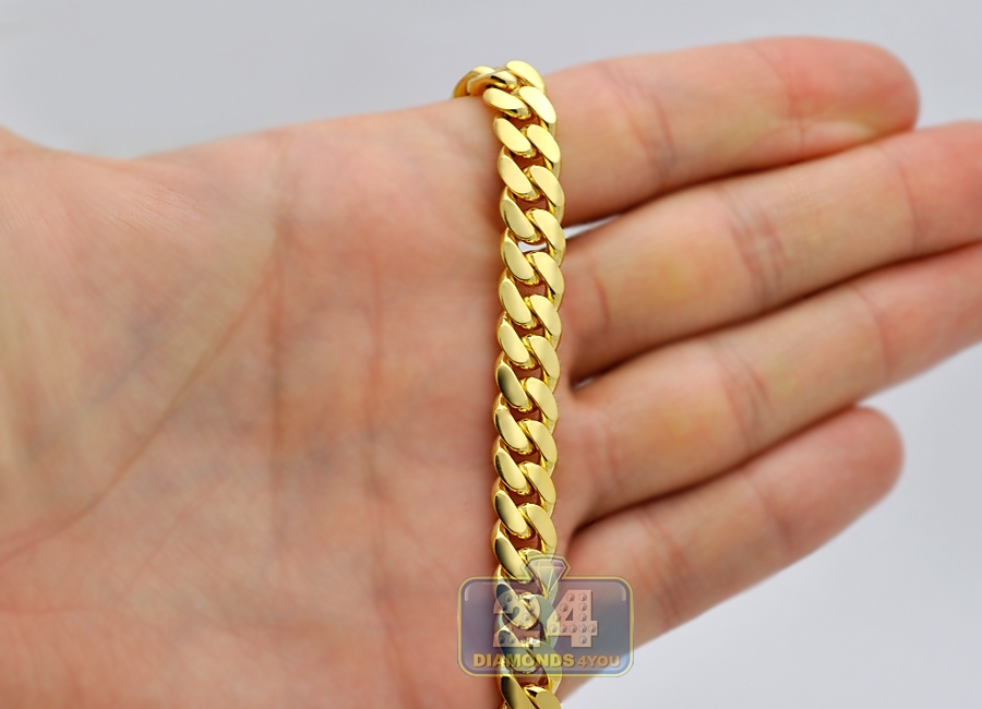 Cuban Link 24K Gold Plated Mens Miami Cuban Chain Stainless Steel Fashion Bracelet Jewelry own4 Lifetime 