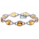 14K White Gold 22.94 ct Citrine Diamond Womens Halo Bracelet