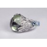 14K White Gold 17.74 ct Green Amethyst Diamond Womens Ring