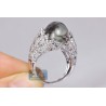 14K White Gold 17.74 ct Green Amethyst Diamond Womens Ring
