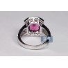 18K White Gold 2.85 ct Pink Tourmaline Diamond Womens Ring
