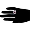 18K White Gold 2.85 ct Pink Tourmaline Diamond Womens Ring