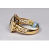 18K Yellow Gold 2.92 ct Bezel Tourmaline Diamond Womens Ring