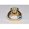 18K Yellow Gold 2.92 ct Bezel Tourmaline Diamond Womens Ring