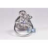 18K White Gold 3.04 ct Pear Tanzanite Diamond Womens Ring