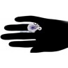 18K White Gold 3.04 ct Pear Tanzanite Diamond Womens Ring