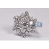 18K White Gold 2.15 ct Diamond Womens Flower Ring