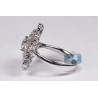 18K White Gold 2.15 ct Diamond Womens Flower Ring