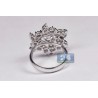 18K White Gold 2.15 ct Diamond Womens Flower Ring