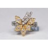18K Two Tone Gold 0.79 ct Diamond Womens Floral Ring
