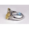 18K Two Tone Gold 0.79 ct Diamond Womens Floral Ring