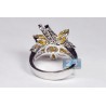 18K Two Tone Gold 0.79 ct Diamond Womens Floral Ring