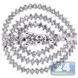18K White Gold 1.28 ct Diamond Womens Multi-Row Ring