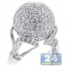 18K White Gold 4.20 ct Diamond Womens Ball Ring