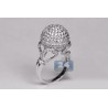 18K White Gold 4.20 ct Diamond Womens Ball Ring