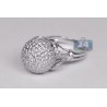 18K White Gold 4.20 ct Diamond Womens Ball Ring