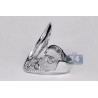 18K White Gold 1.34 ct Diamond Womens Filigree Loop Ring 