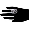 18K White Gold 1.34 ct Diamond Womens Filigree Loop Ring 
