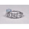 18K White Gold 2.72 ct Five Round Diamond Womens Ring
