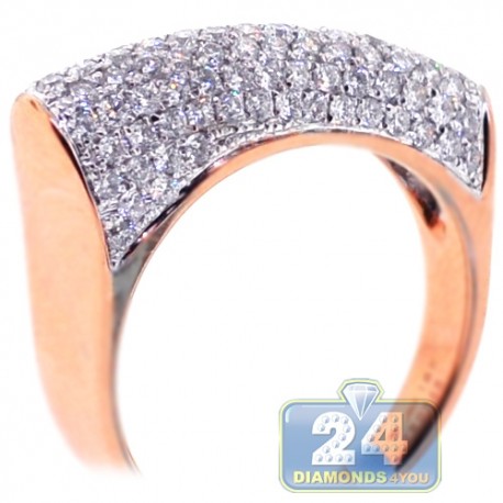 18K Rose Gold 1.27 ct Diamond Womens Edge Ring