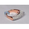 18K Rose Gold 1.27 ct Diamond Womens Edge Ring