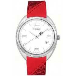 F210034073 Fendi Momento Red Leather Womens Watch 34mm
